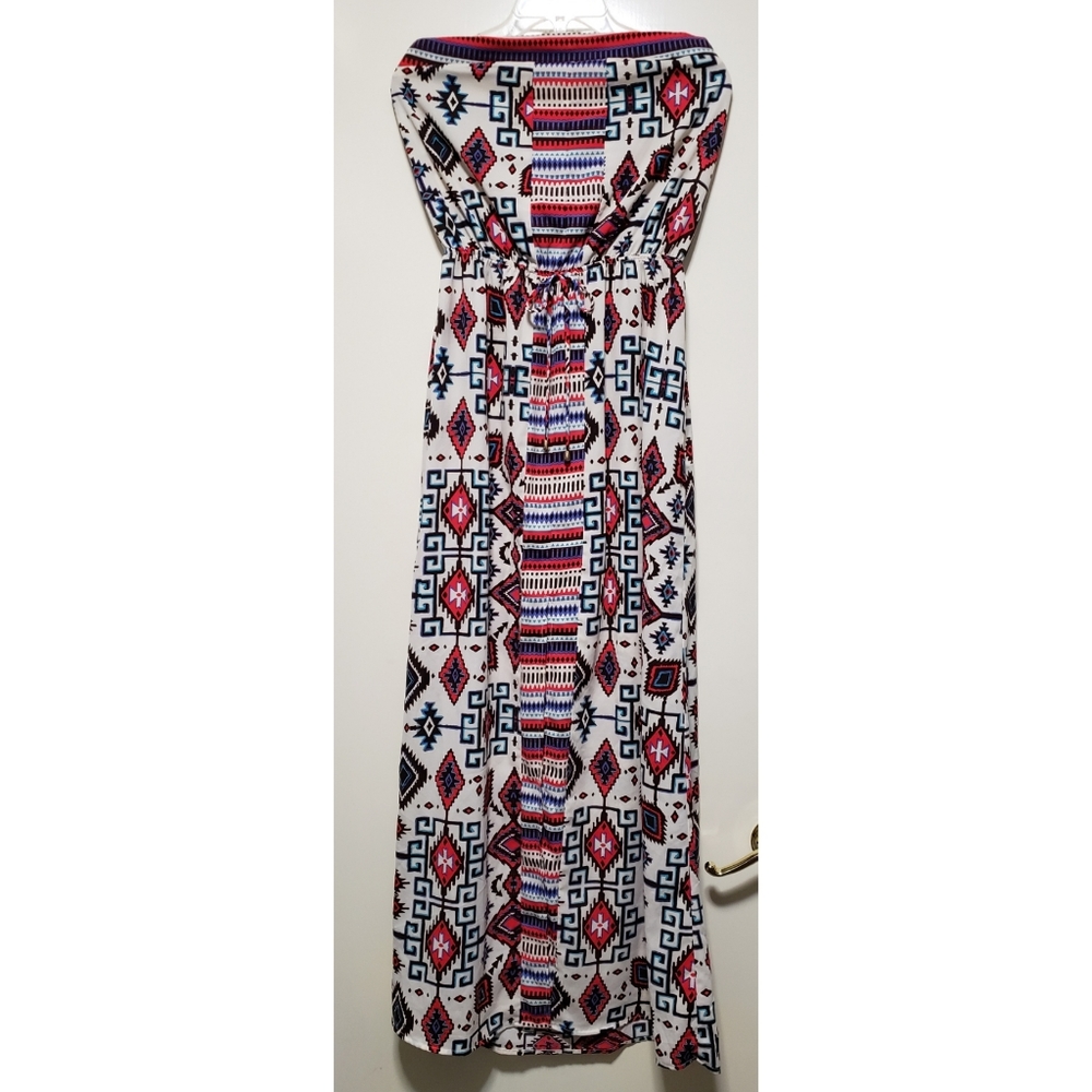 Xhilaration brand strapless tribal maxi dress